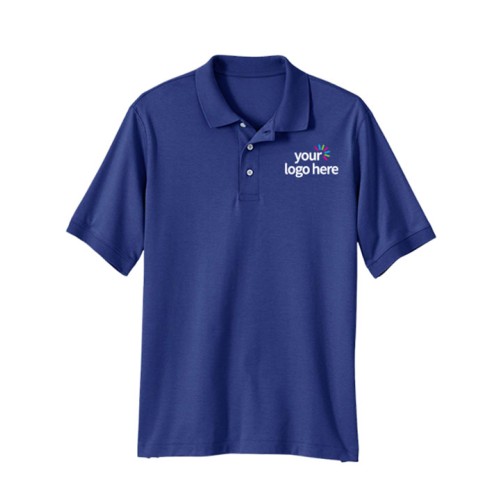 Short Sleeve Cotton Polo T-Shirt Blue